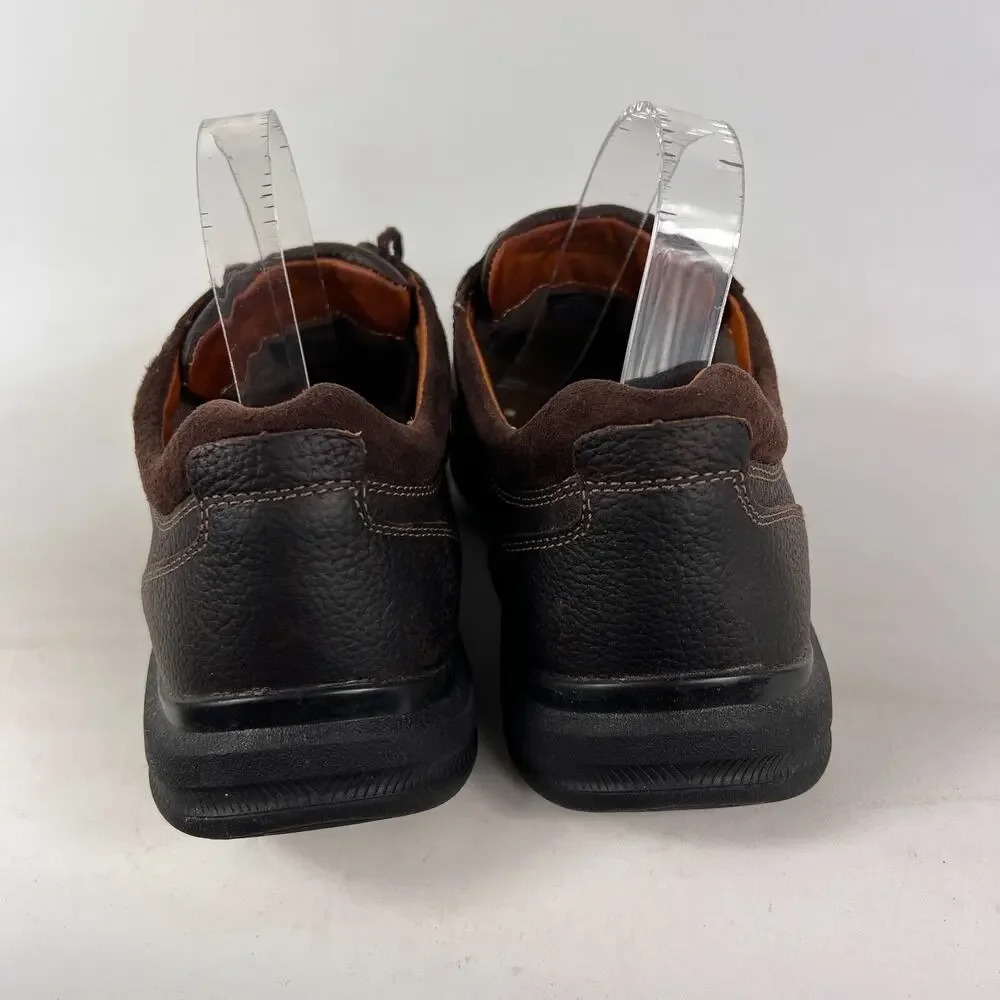 LLbean loafers shoes mens size 10.5 brown pebbled leather lace up office minimal